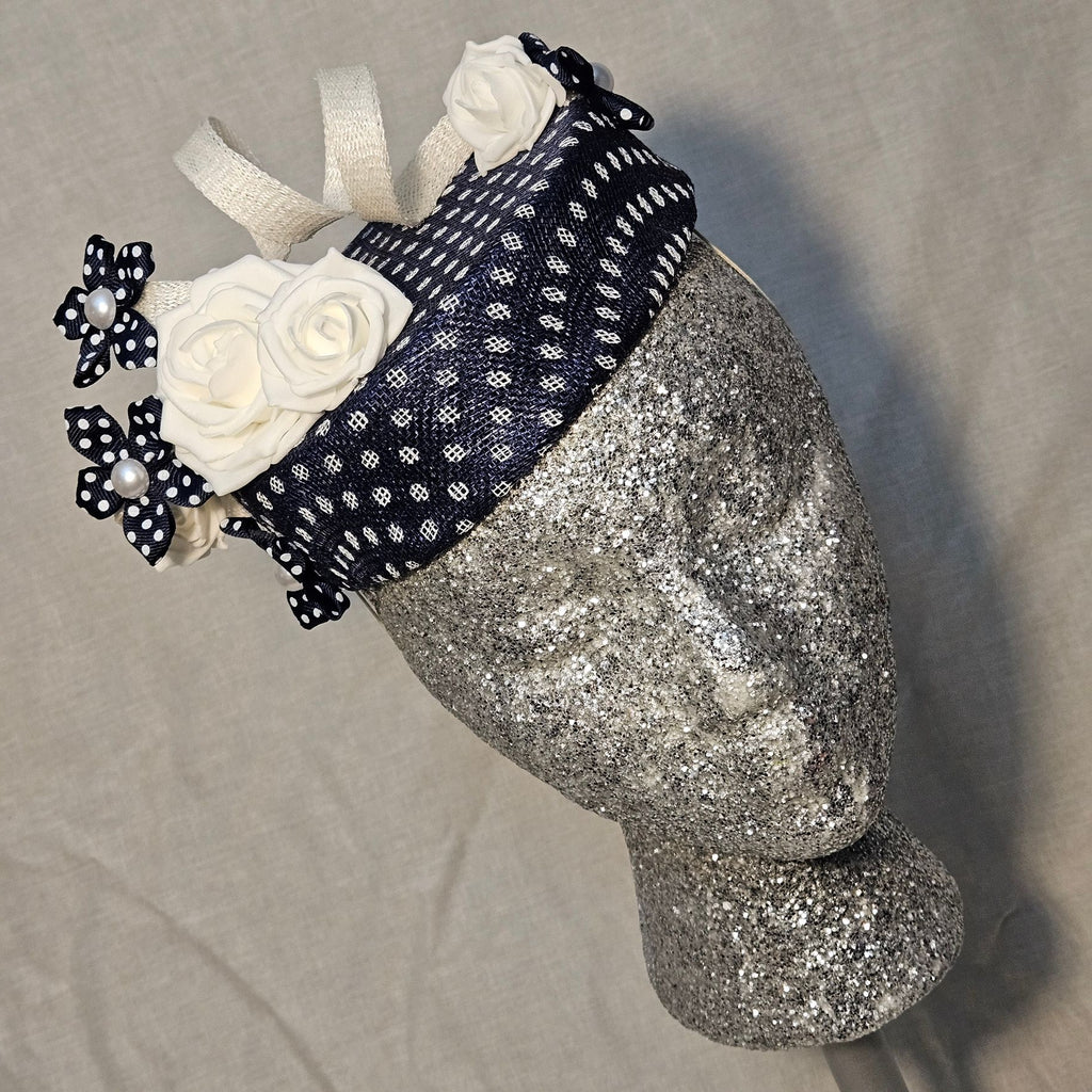 The "Navy Dot" Fascinator