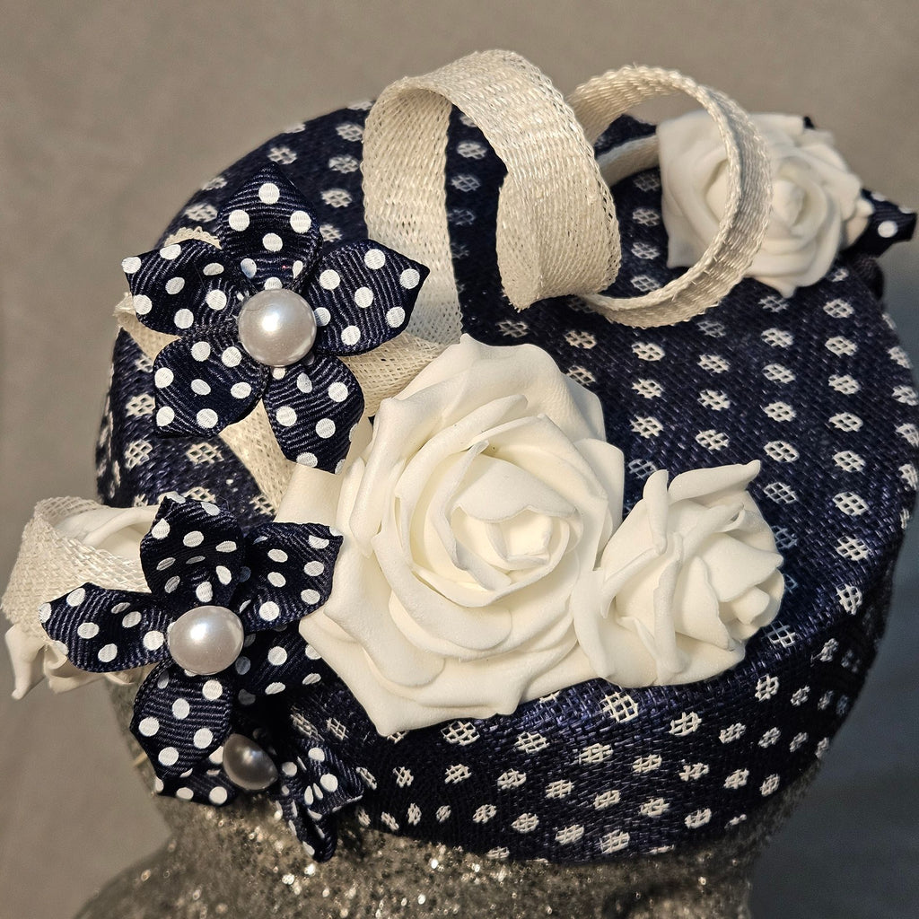 The "Navy Dot" Fascinator