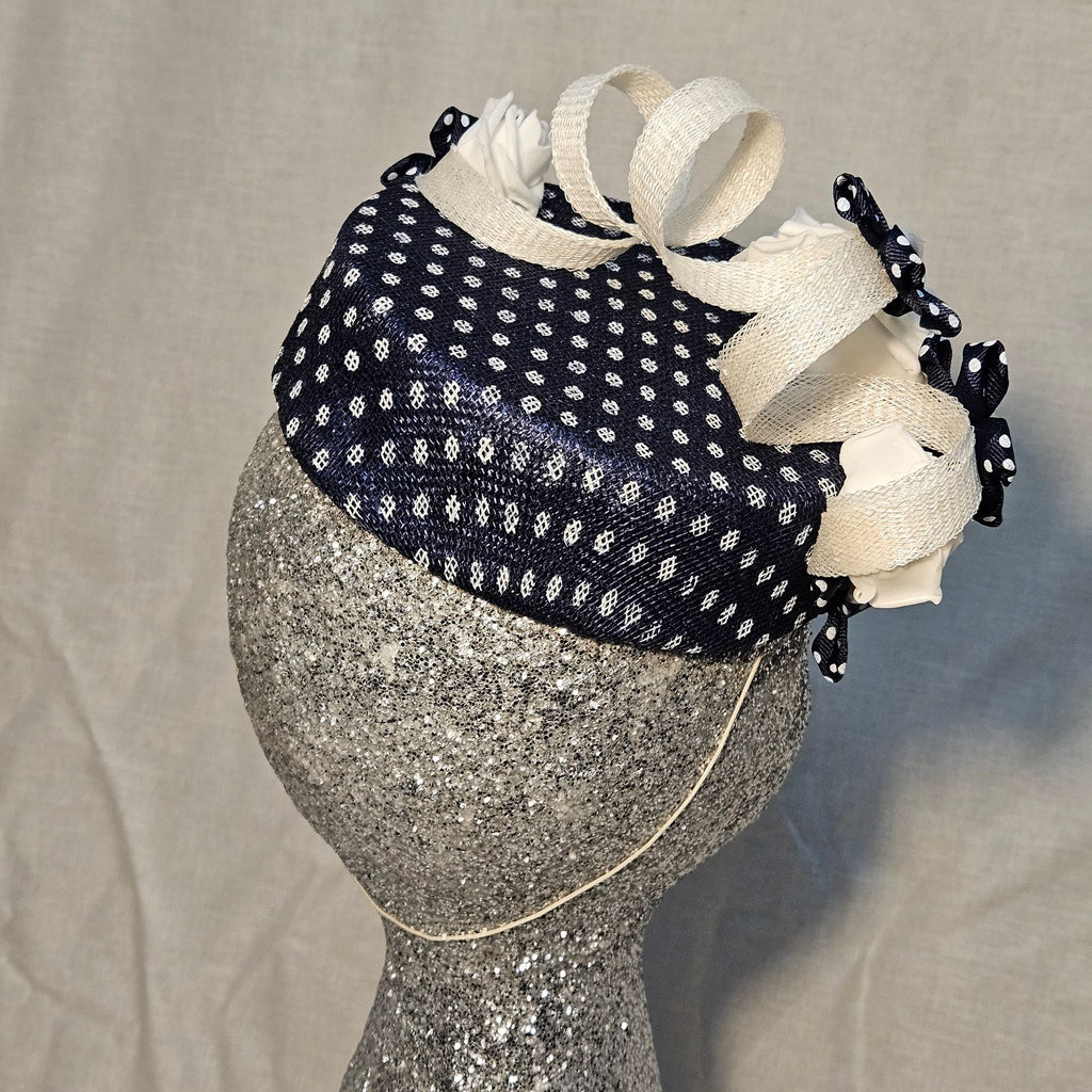 The "Navy Dot" Fascinator