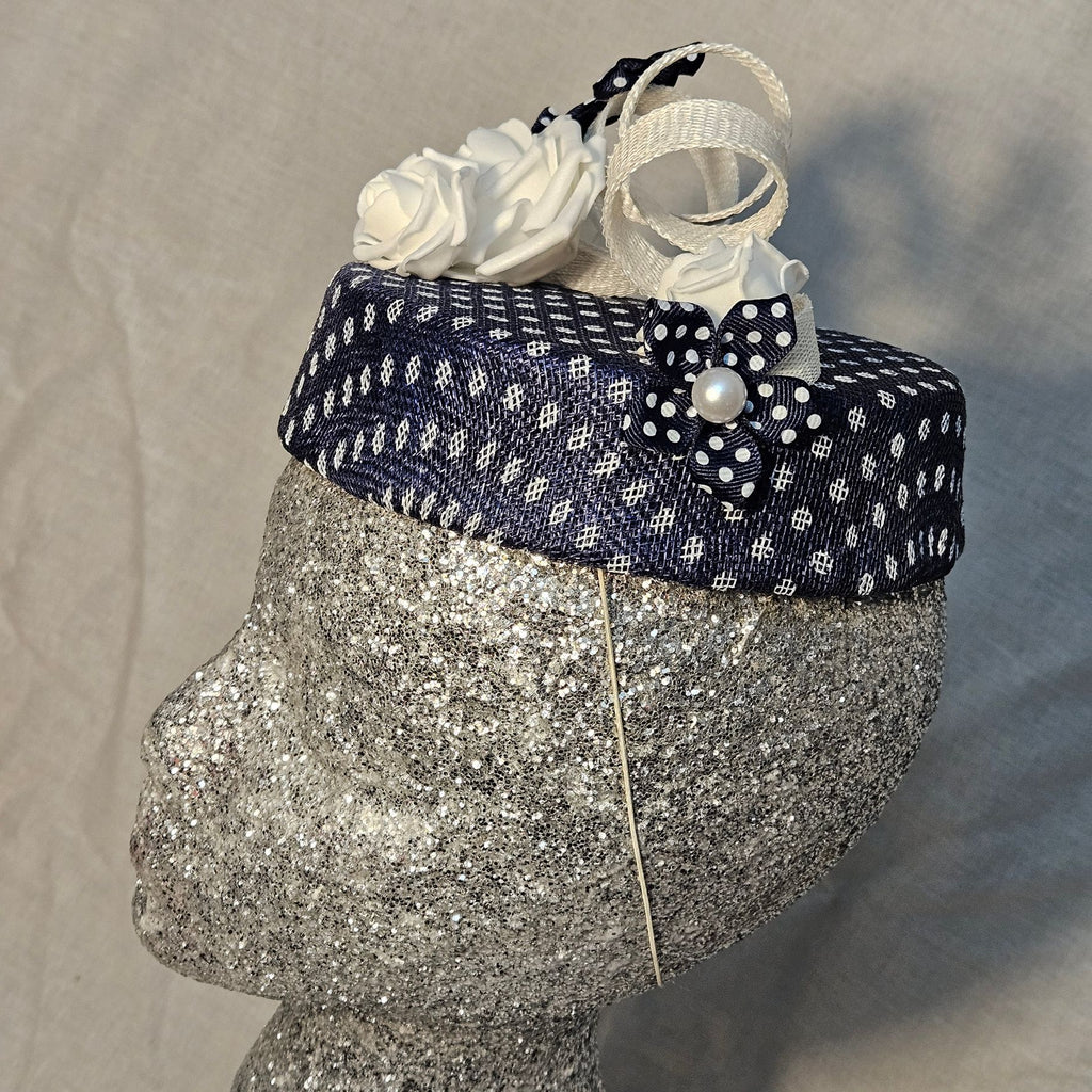 The "Navy Dot" Fascinator