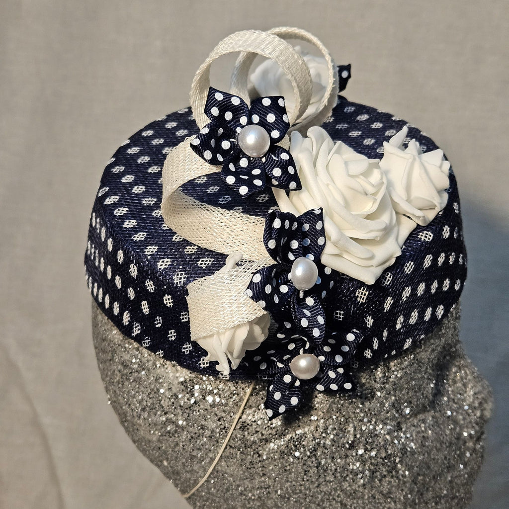 The "Navy Dot" Fascinator