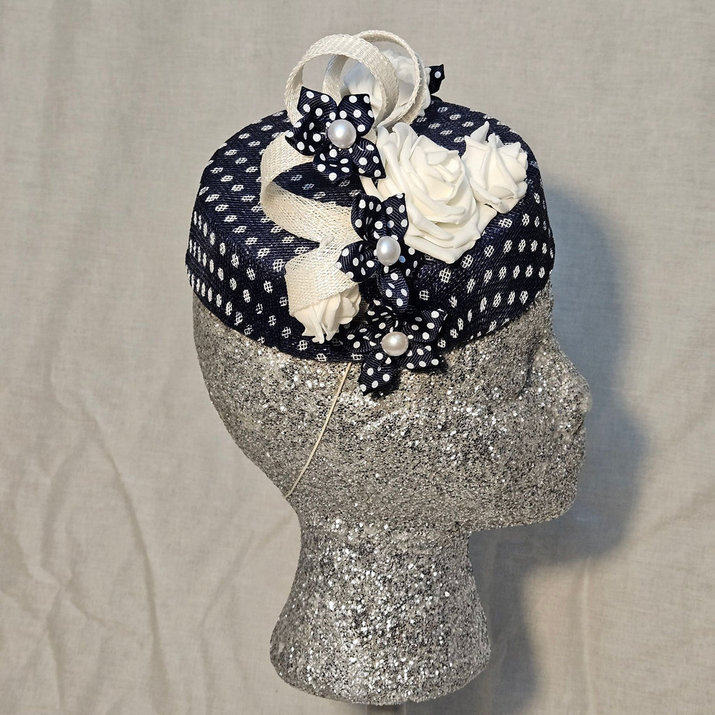 The "Navy Dot" Fascinator